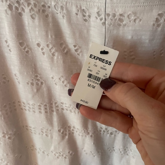 EXPRESS Two-piece White Cut Out Skirt Set NWT Medium - Picture 6 of 6